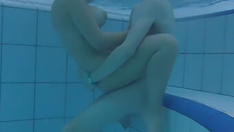 Young European Couple Gets Intimate In A Warm Pool With Big Boobs And A Big Penis!