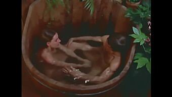 Vintage-Inspired Redhead Gives A Passionate Blowjob On A Wooden Tub