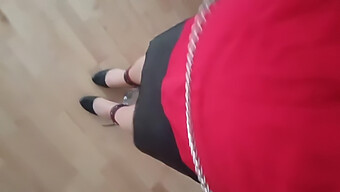 Sissy'S Humiliating Punishment: Walking On Heels In Bondage