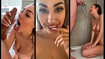 A Young 18+ German Girl Enjoys Giving A Blowjob And Swallowing Cum