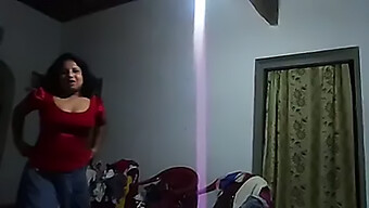 A Sri Lankan aunty performing oral sex on her husband in a homemade video