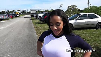 Tiny Latina With Large Breasts Engages In Public Sex