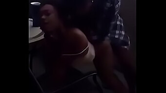 Young Ebony Teen Gets Doggystyle By A White Guy