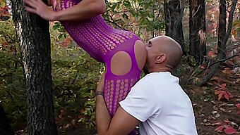 Amateur Russian Milf Gets Photographed Having Sex In The Woods