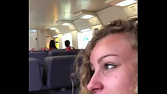 Public Train Ride With Emily As She Gives An Oral Surprise