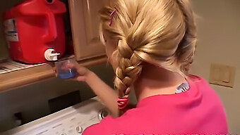 Tiny Girl Indulges In Solo Pleasure By Fingering Herself In The Laundry Room