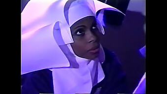 Fresh-Faced Ebony Teen Dons A Nun'S Habit For Steamy Encounters