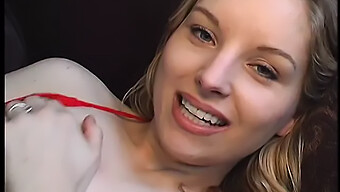 A Blonde Beauty In Stockings Indulges In Self-Pleasure On A Couch Before A Muscular Man Joins Her For Intimate Contact, Resulting In A Facial Finish