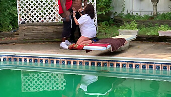 Mature Wife Pleasures A Black Cock By The Pool