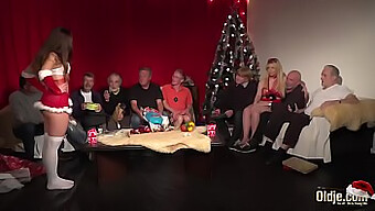 A Special Group Sex Session With 9 Older Men And 2 Younger Women, Featuring Hardcore Action