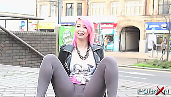 A Young Girl'S Public Urination With A Pierced Tongue And A Fetish For Public Exposure