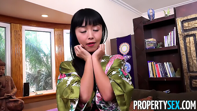 Japanese renter gets naughty with her landlord in PropertySex