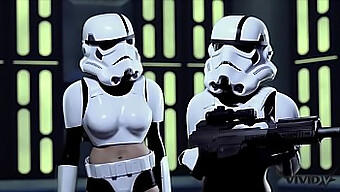 Two Stormtroopers Engage In Intense Oral And Penetrative Sex With A Wookie