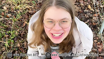 Young German Teen Gives Her First Outdoor Blowjob And Handjob