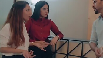 El Jefe Seduce A La Secretaria Y Tiene Sexo Con Dos Chicas. ¡mira Cómo Se Entregan Al Placer!