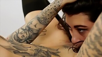 A Sensual Lesbian Couple Gets Intimate In Their Tattoo-Filled Apartment