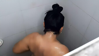 American Teen With Big Natural Tits Gets Recorded While Showering