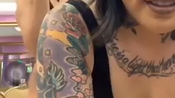 Tattooed Asian Girl Twerks In Pantyhose On Periscope