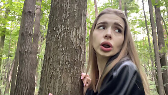 Deepthroat Action With A Sexy Californian Babe In The Woods